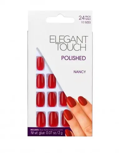 POLISH NANCY RED OVAL-Ungles postisses