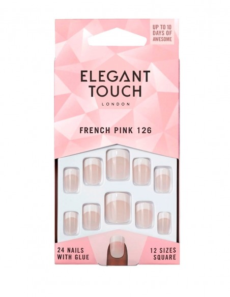 FRENCH NAILS NATURAL 126 SHORT