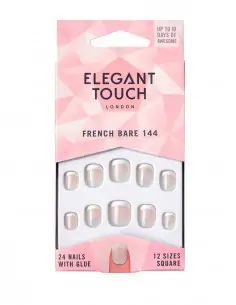 French Nails Natural 144 XS ELEGANT TOUCH Uñas