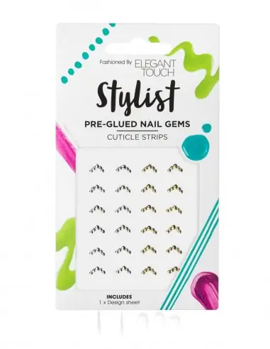 STYLIST PRE-GLUED STUD CUTICLE STRIPS-Ungles postisses