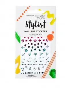 STYLIST RAINBOW MIX STICKERS ELEGANT TOUCH Uñas