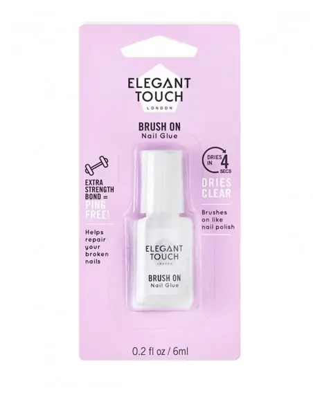 BRUSH ON NAIL GLUE ELEGANT TOUCH Uñas