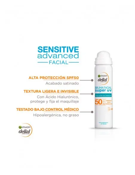 Protector solar facial. Bruma sensitive SPF50 DELIAL AMBRE