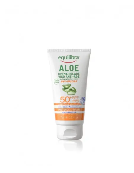 Crema Solar Facial Anti-Edad de Aloe SPF50 EQUILIBRA Solares