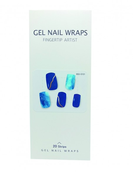 Ungles viníliques gel marbre blau