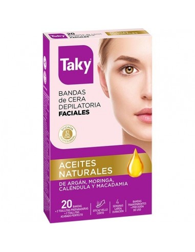 Bandas de Cera Depilatoria Facial con Aceites Naturales TAKY