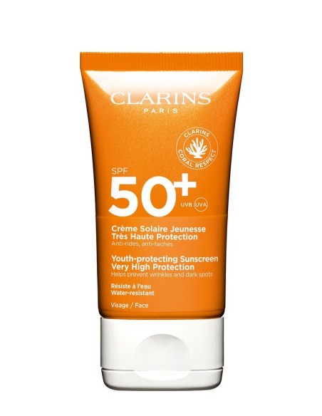 Crema Solar Facial Hidratante Acabado Mate SPF 50+ CLARINS