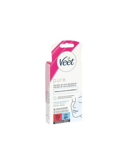 CERA FRIA FACIAL PURE PIEL SENSIBLE 16 BANDAS VEET Cuerpo y baño