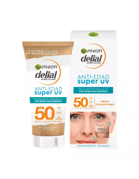 Protector solar facial crema Anti-edad SPF50+ DELIAL AMBRE